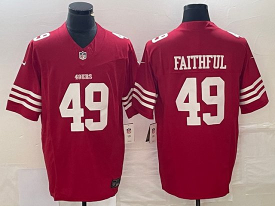 San Francisco 49ers #49 Faithful Red Vapor F.U.S.E. Limited Jersey