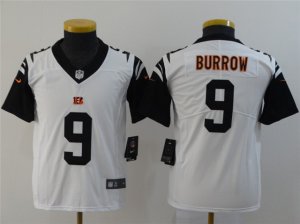 Youth Cincinnati Bengals #9 Joe Burrow White Color Rush Limited Jersey