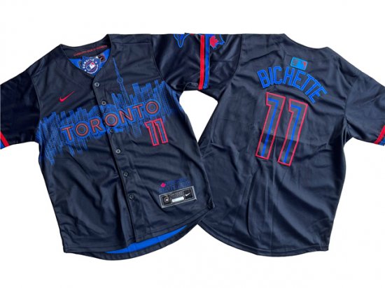 Youth Toronto Blue Jays #11 Bo Bichette Black 2024 City Connect Limited Jersey