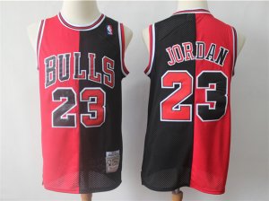 Chicago Bulls #23 Michael Jordan 1996-97 Red Black Split Hardwood Classics Jersey