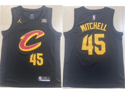 Cleveland Cavaliers #45 Donovan Mitchell 2022-23 Black Statement Swingman Jersey