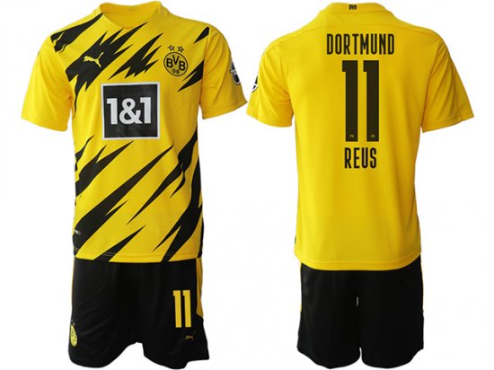 20/21 Borussia Dortmund #11 Marco Reus Home Yellow Short Sleeve Soccer Jersey