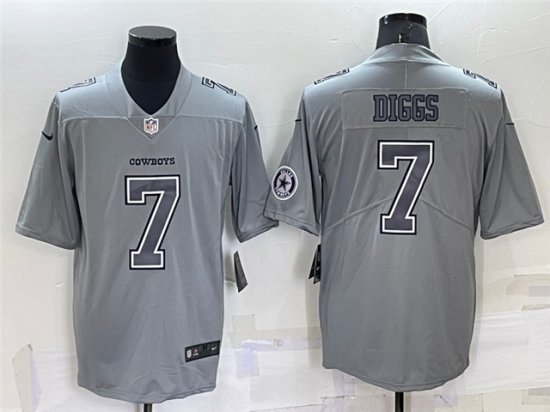 Dallas Cowboys #7 Trevon Diggs Gray Atmosphere Fashion Limited Jersey