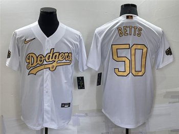 Los Angeles Dodgers #50 Mookie Betts White 2022 MLB All-Star Game Cool Base Jersey