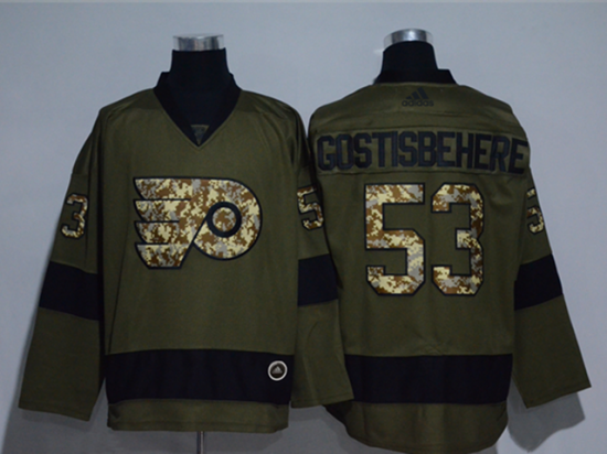 Philadelphia Flyers #53 Shayne Gostisbehere Green Salute to Service  Jersey
