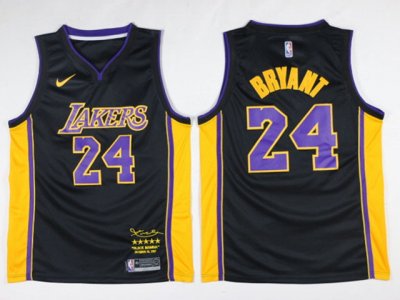 Los Angeles Lakers #24 Kobe Bryant Black Black Mamba Swingman Jersey
