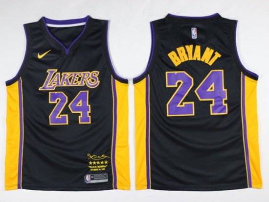 Los Angeles Lakers #24 Kobe Bryant Black Black Mamba Swingman Jersey