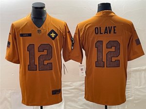 New Orleans Saints #12 Chris Olave 2023 Brown Salute To Service Limited Jersey