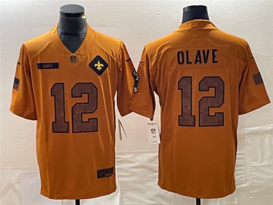 New Orleans Saints #12 Chris Olave 2023 Brown Salute To Service Limited Jersey