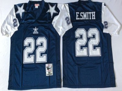 Dallas Cowboys #22 Emmitt Smith 1995 Throwback Navy Blue Jersey