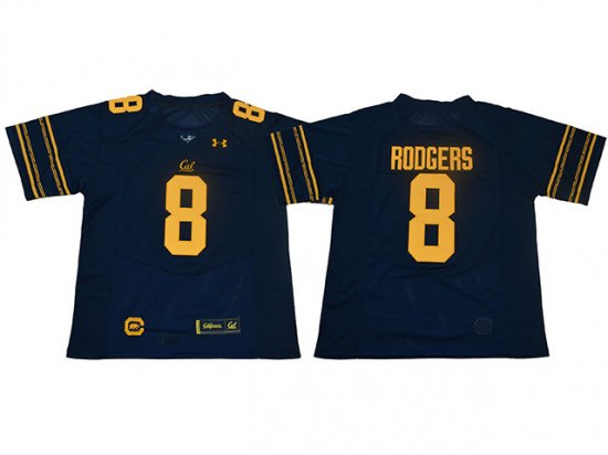 NCAA California Golden Bears #8 Aaron Rodgers Navy College Football Jersey