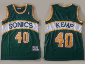 Seattle SuperSonics #40 Shawn Kemp Green Hardwood Classics Jersey