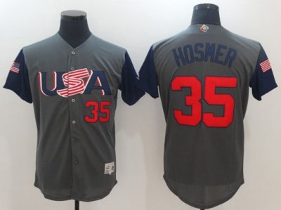 USA #35 Eric Hosmer Gray 2017 World MLB Classic Jersey