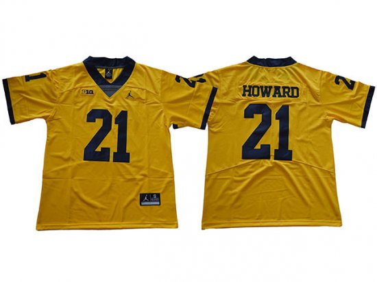 NCAA Michigan Wolverines #21 Desmond Howard Gold College Football Jersey