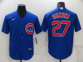 Chicago Cubs #27 Seiya Suzuki Blue Cool Base Jersey