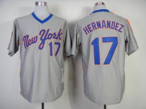 New York Mets #17 Keith Hernandez 1987 Grey Throwback Jersey