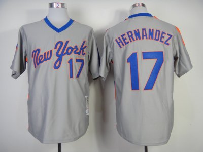 New York Mets #17 Keith Hernandez 1987 Grey Throwback Jersey