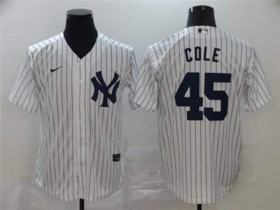 New York Yankees #45 Gerrit Cole White Cool Base Jersey