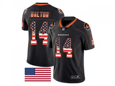Cincinnati Bengals #14 Andy Dalton Black USA Flag Fashion Limited Jersey