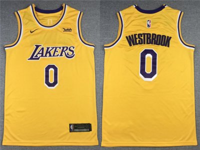 Los Angeles Lakers #0 Russell Westbrook Gold Swingman Jersey