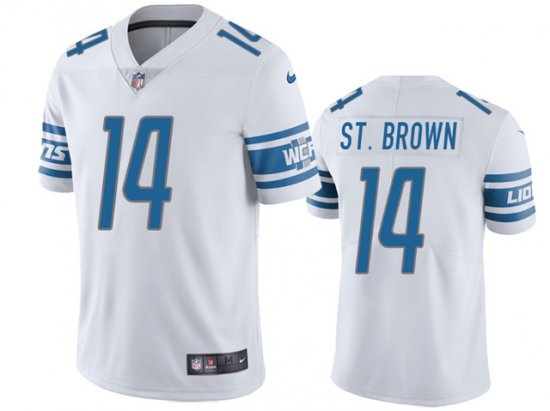 Detroit Lions #14 Amon-Ra St. Brown White Vapor Limited Jersey