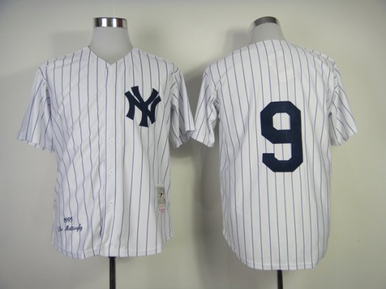 New York Yankees #9 Roger Maris 1961 Throwback White Pinstripe Jersey