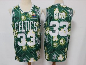 Boston Celtics #33 Larry Bird Green Tear Up Pack Hardwood Classics Jersey
