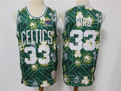 Boston Celtics #33 Larry Bird Green Tear Up Pack Hardwood Classics Jersey
