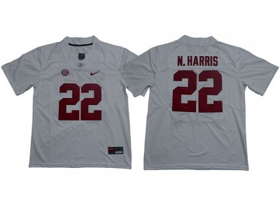NCAA Alabama Crimson Tide #22 Najee Harris White College Football Jersey