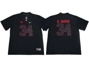 NCAA Alabama Crimson Tide #34 Damien Harris Black College Football Jersey