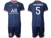 Club Paris Saint Germain #5 Marquinhos Home Navy 2021/2022 Soccer Jersey