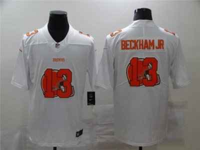 Cleveland Browns #13 Odell Beckham Jr. White Shadow Logo Limited Jersey