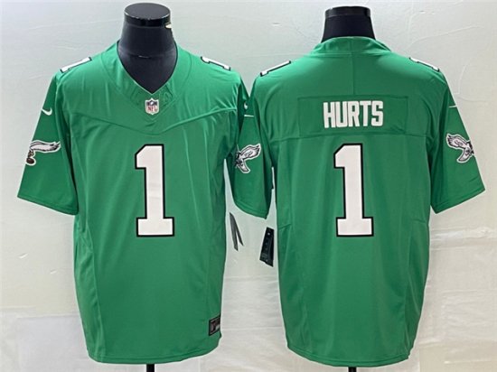 Philadelphia Eagles #1 Jalen Hurts Kelly Green Vapor F.U.S.E. Limited Jersey
