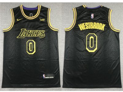 Los Angeles Lakers #0 Russell Westbrook Black City Edition Swingman Jersey