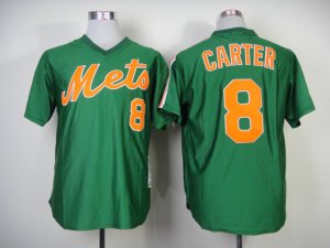 New York Mets #8 Gary Carter Throwback Green Jersey