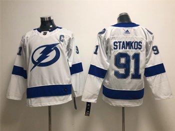 Youth Tampa Bay Lightning #91 Steven Stamkos White Jersey
