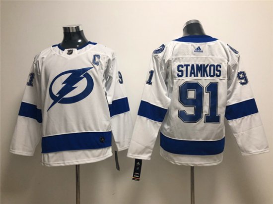 Youth Tampa Bay Lightning #91 Steven Stamkos White Jersey