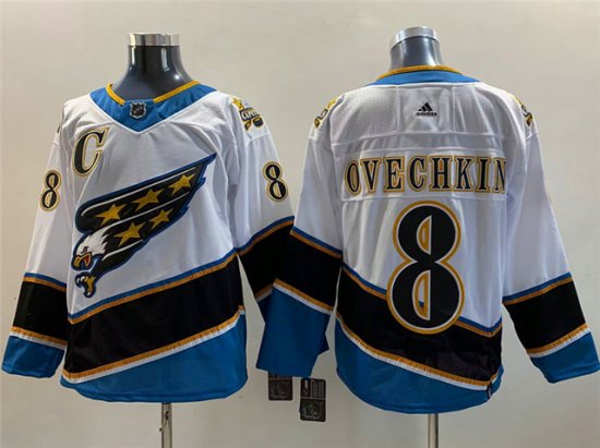 Washington Capitals #8 Alexander Ovechkin White 2022/23 Reverse Retro Jersey
