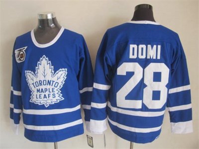 Toronto Maple Leafs #28 Tie Domi 1991 CCM Vintage 75th Blue Jersey