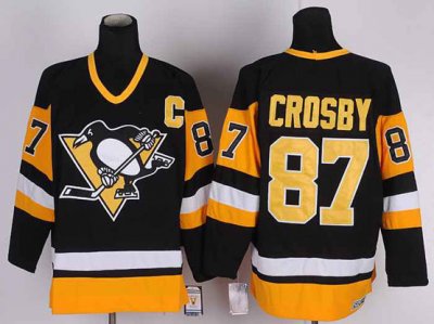 Pittsburgh Penguins #87 Sidney Crosby 1992 Vintage CCM Black/Gold Jersey
