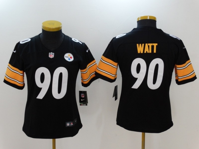 Women's Pittsburgh Steelers #90 T.J. Watt Black Vapor Limited Jersey - Click Image to Close