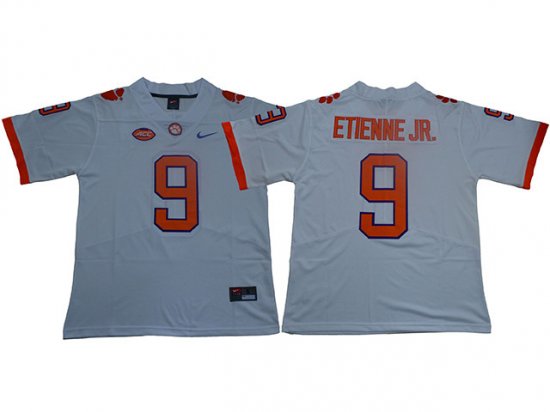 NCAA Clemson Tigers #9 Travis Etienne Jr. White College Football Jersey