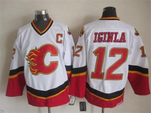 Calgary Flames #12 Jarome Iginla 2007 CCM Vintage White Jersey