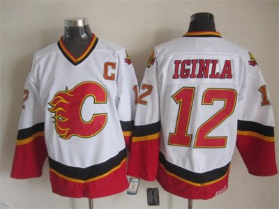 Calgary Flames #12 Jarome Iginla 2007 CCM Vintage White Jersey