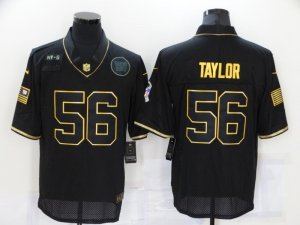New York Giants #56 Lawrence Taylor Black Gold Vapor Limited Jersey