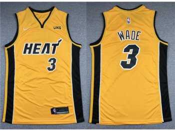 Miami Heat #3 Dwyane Wade 2020-21 Yellow Earned Edition Swingman Jersey