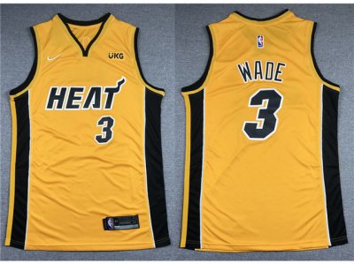 Miami Heat #3 Dwyane Wade 2020-21 Yellow Earned Edition Swingman Jersey