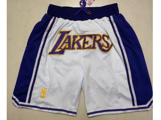 Los Angeles Lakers Just Don Lakers White Basketball Shorts