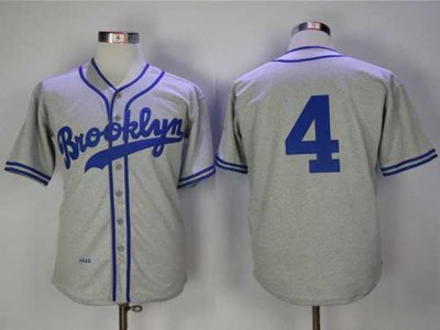 Los Angeles Dodgers #4 Duke Snider 1945 Throwback Grey Jersey
