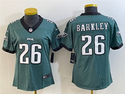 Womens Philadelphia Eagles #26 Saquon Barkley Green Vapor Limited Jersey